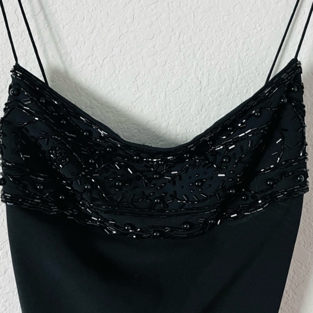Vintage Express Black Silk Beaded Dress - Picture 3 of 7